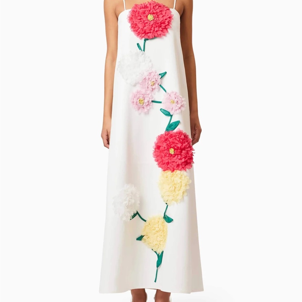 Elliatt Buttercup Embroidered Maxi Dress in White